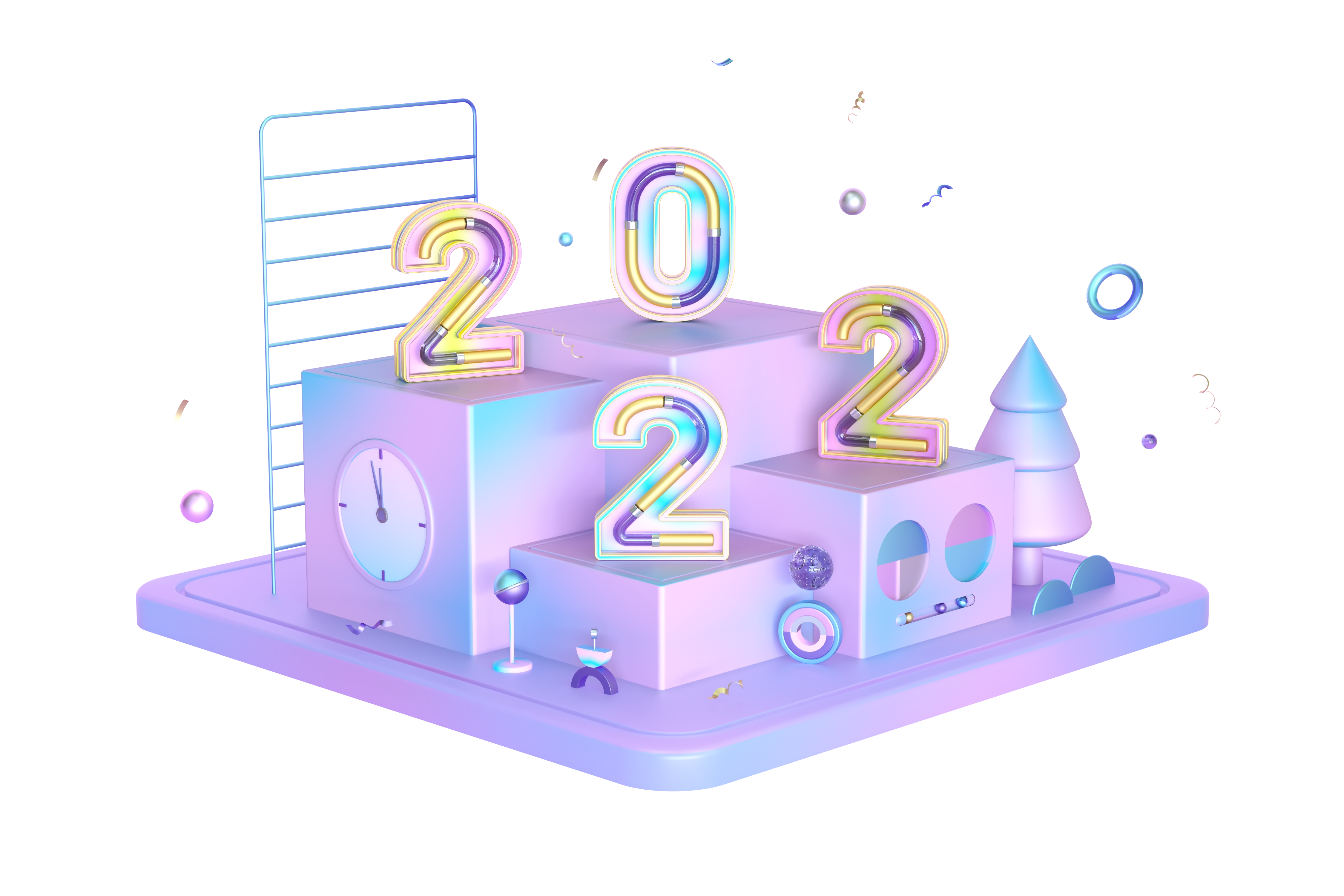 3D 2022 New Year